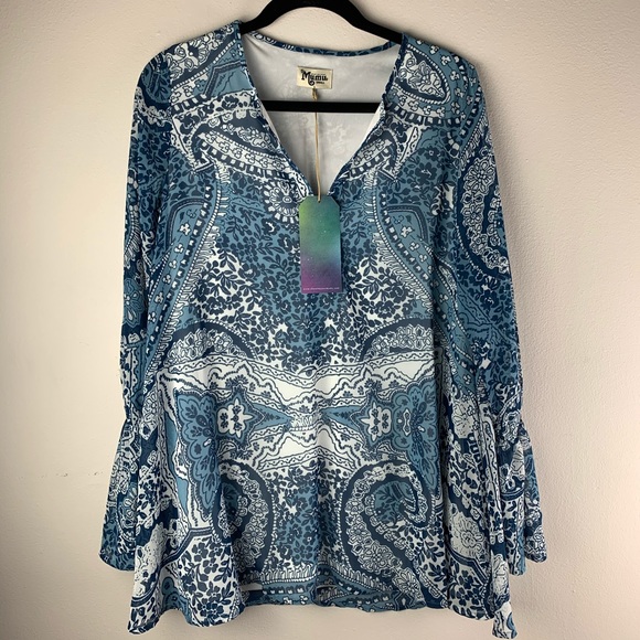 NWT 💙 Show Me Your Mumu Perveen Paisley Tunic - Picture 6 of 8